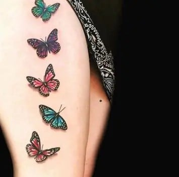 papillons sur la cuisse Effet 3d
