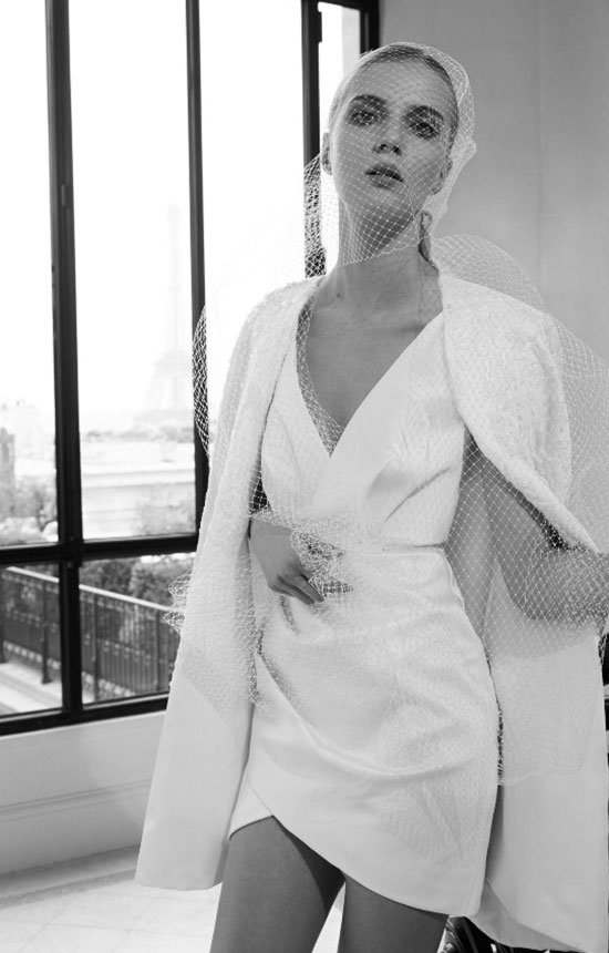 Robe de mariée Drapée courte