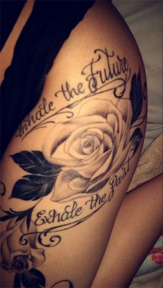 tatoo Rose Et Message