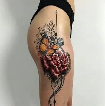 Rose Et Papillon