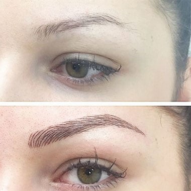 Sourcils épars avant après microblading