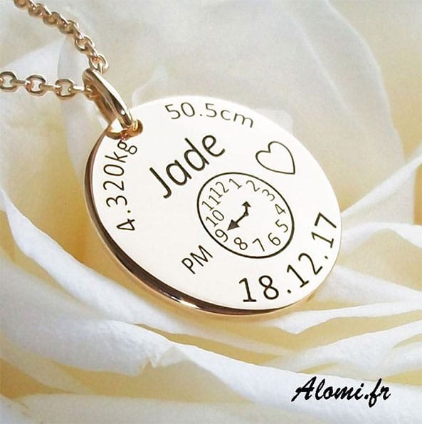 Collier Naissance Horloge