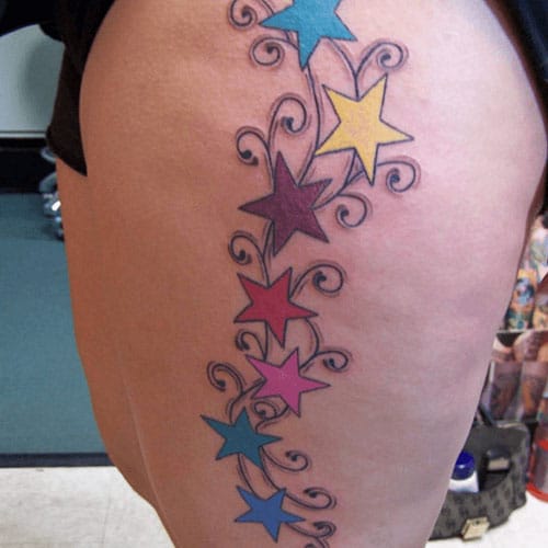 Tatouage Cuisse Etoiles