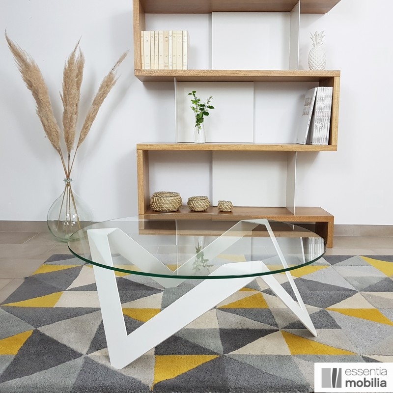 Table Basse Ronde Verre Et Metal