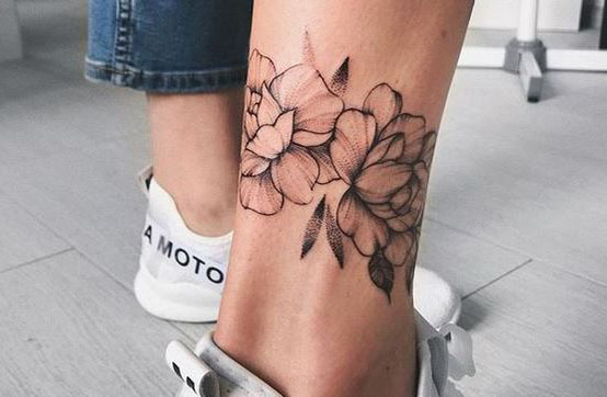 Theme Floral Tatoo Cheville