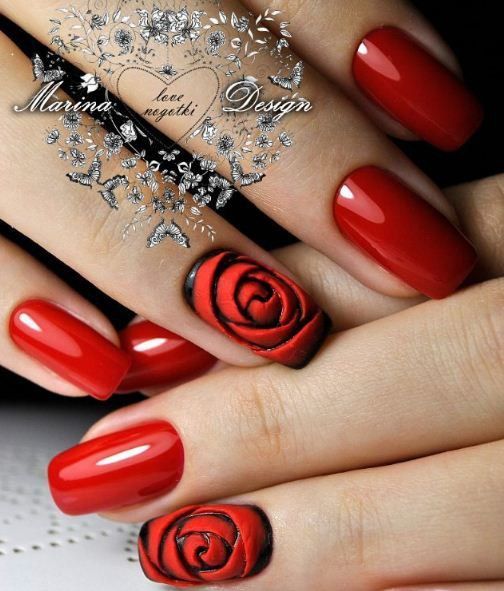 nail Art Rouge 