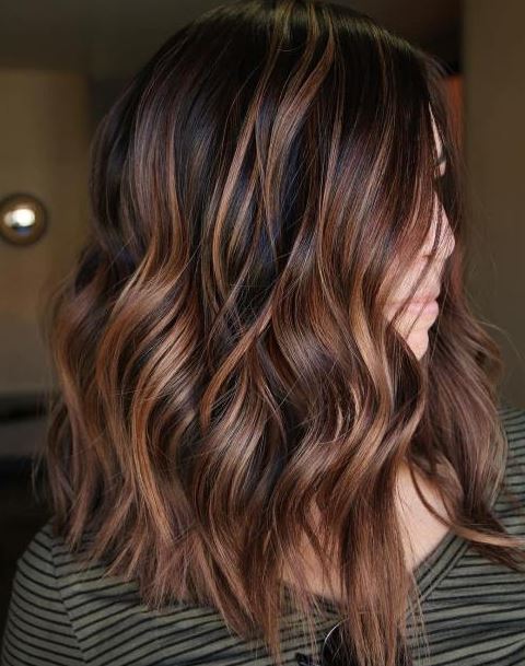 balayage Caramel Sur Cheveux Noirs Et Chocolat