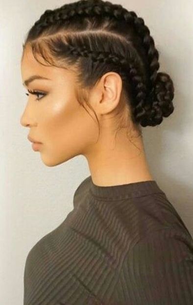 tresses africaines et chignon