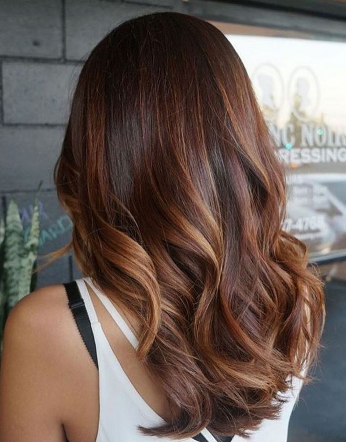 balayage Auburn Sur Cheveux Clairs 