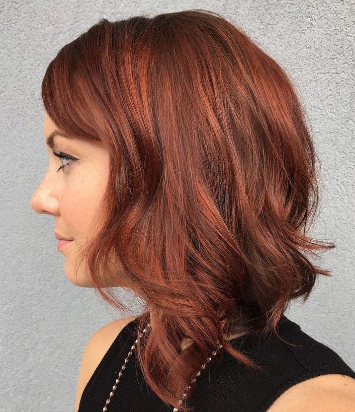 balayage Auburn Sur Cheveux Mi Longs 