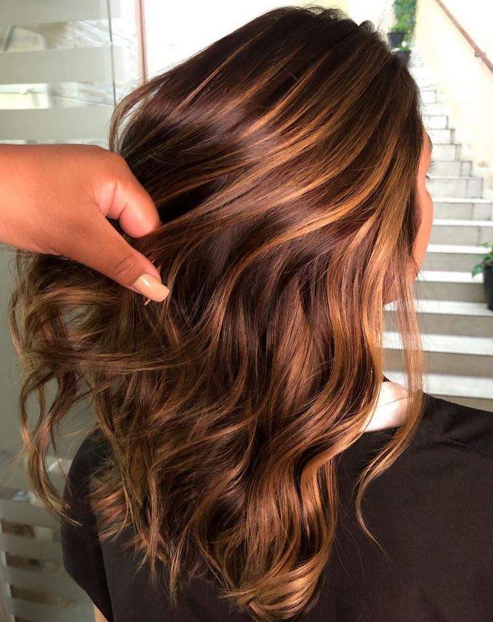 balayage Caramel Contrasté