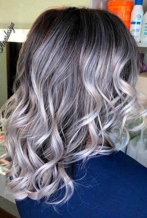 balayage Gris Base Foncée 