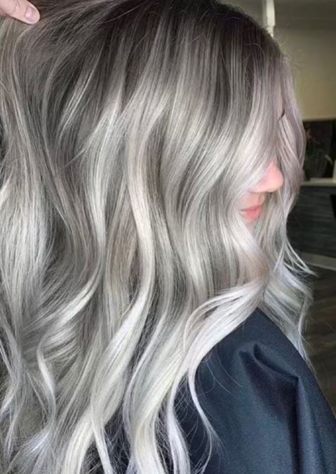 balayage Gris Et Blanc 