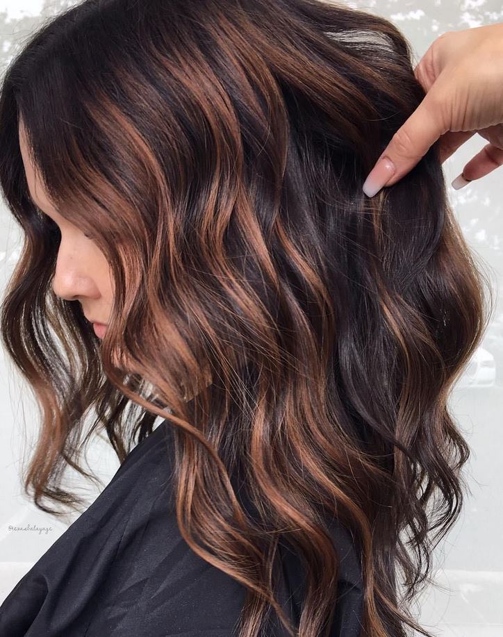 reflets Caramel Cheveux Chocolat