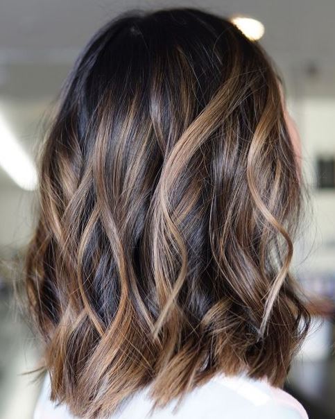 balayage Blond Caramel Sur Cheveux Noirs