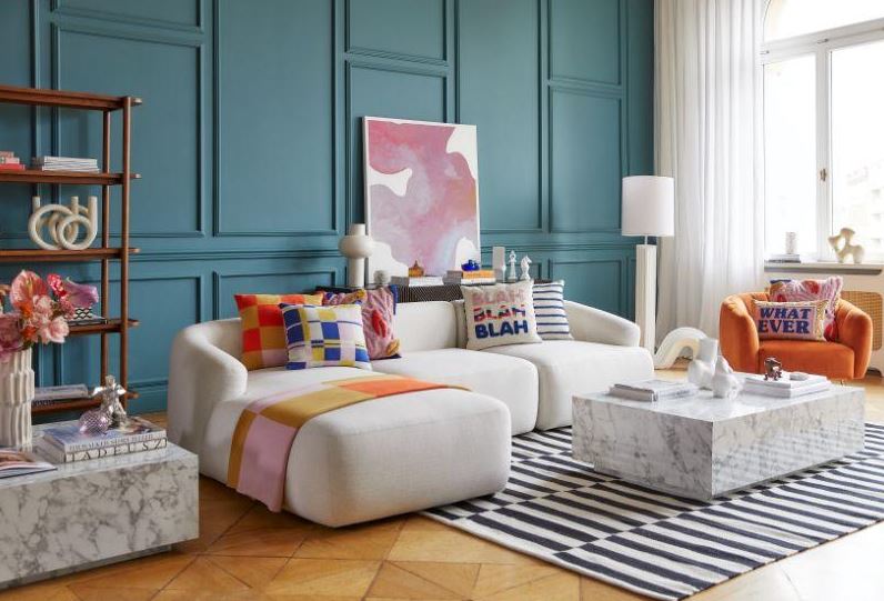 salon Bleu Turquoise Et Couleurs Vives 