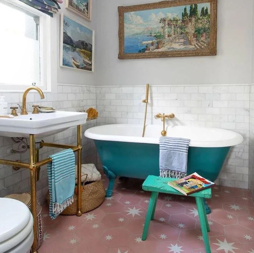baignoire Bleu Canard 