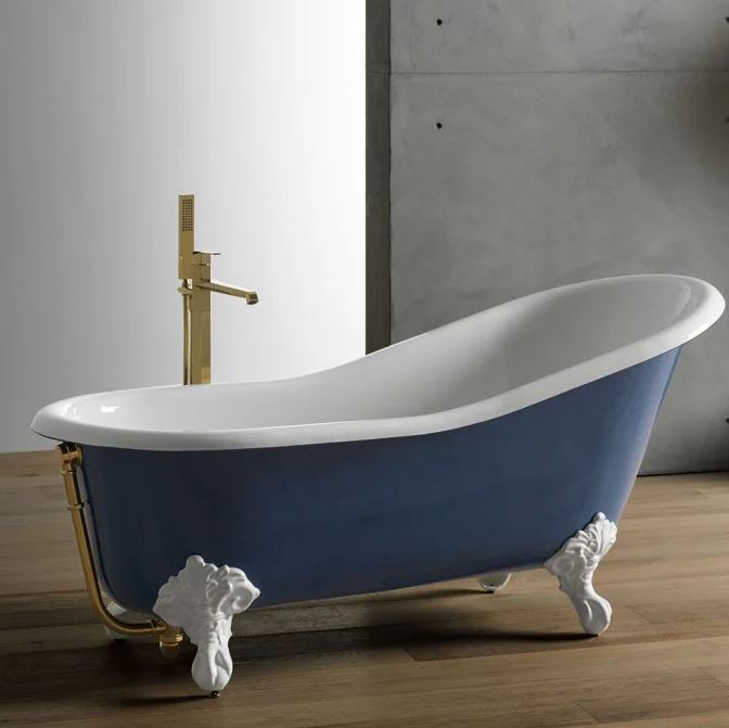 salle De Bain Baignoire Bleu Marine 