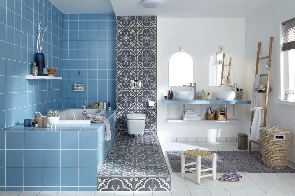 Le Carrelage Ciment Pour Structurer La Salle De Bain 