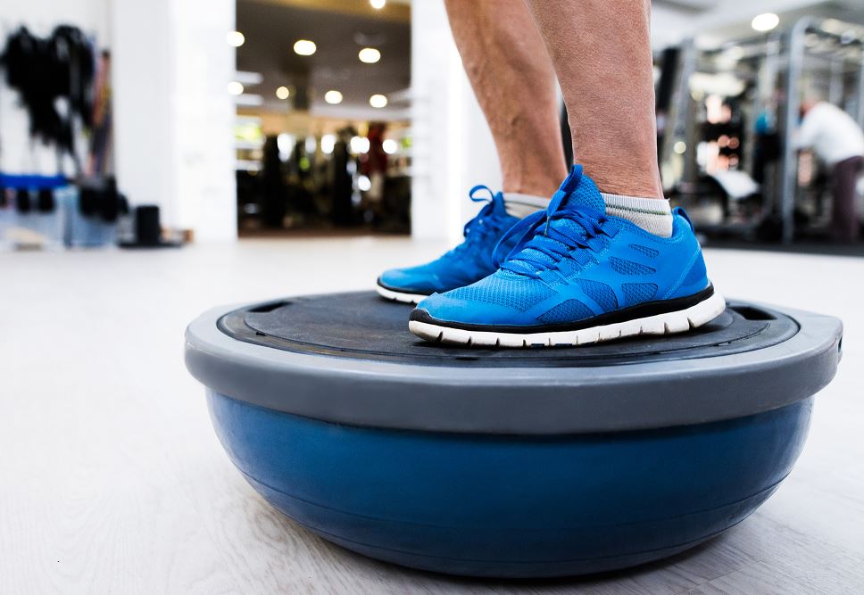 Ballon De Proprioception, Homme En Salle De Sport