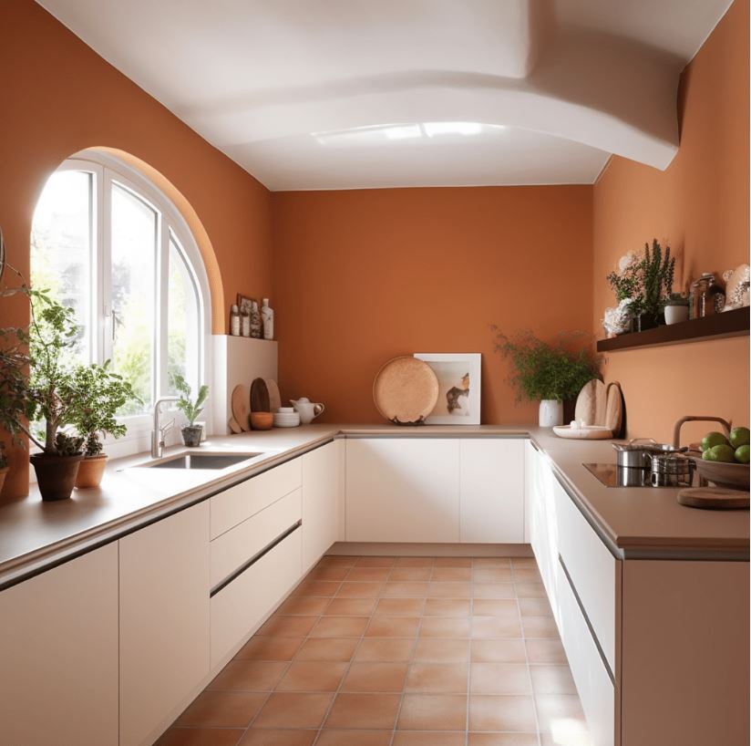 cuisine Terracotta Et Blanc 