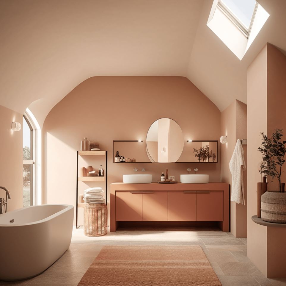 salle De Bain Terracotta Et Beige 