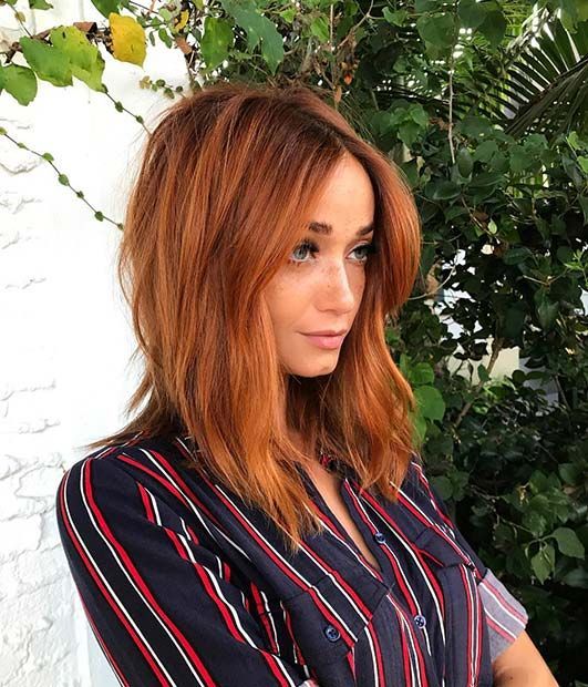 Carré Plongé Sur Cheveux Fins Sans Brushing Auburn 