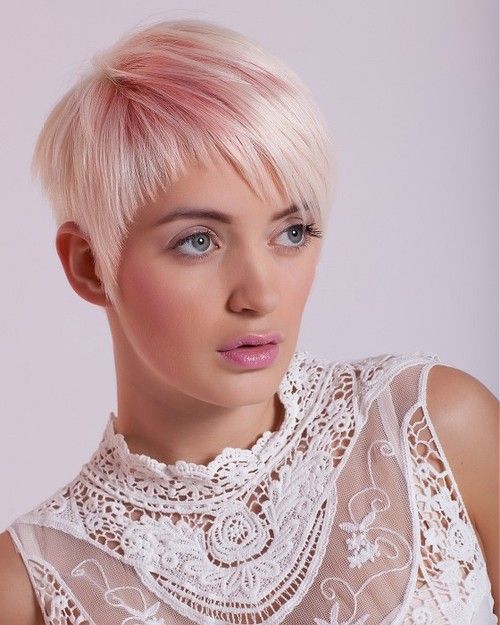 Pixie Cut Sur Cheveux Fins Sans Volume De Couleur Pastel 