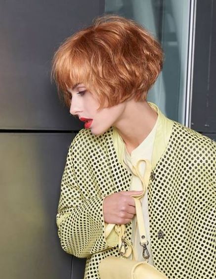 Coupe Bixie échevelée Sur Cheveux Fins Sans Volume Orange Chaud 