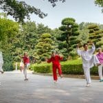 Ainés Pratiquant Le Tai Chi Chuan