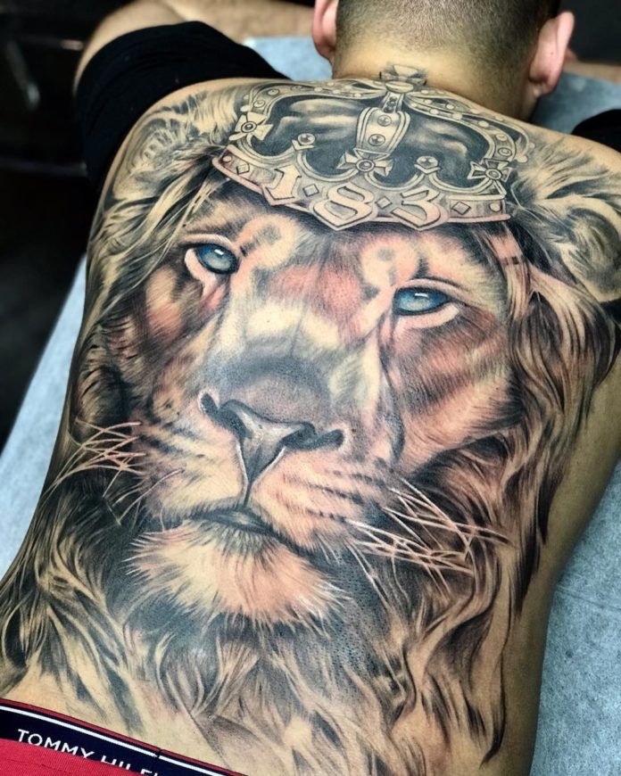 Tatouage Lion & Couronne