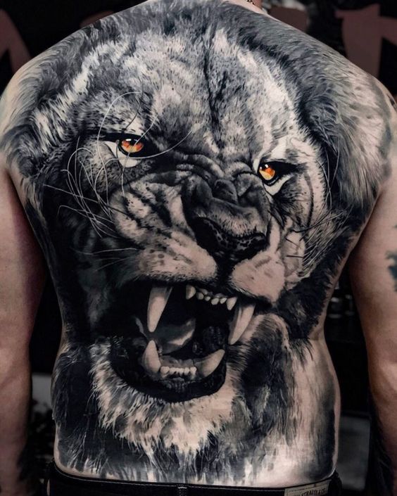 Tatouage Lion Réaliste