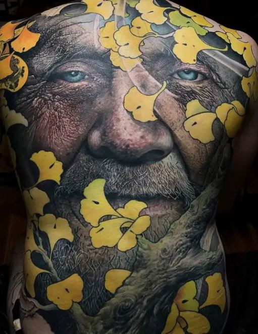Tatouage Portrait Vieil Homme