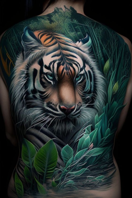 Tatouage Tigre Et Jungle