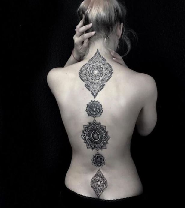Tatouage Cinq Mandalas