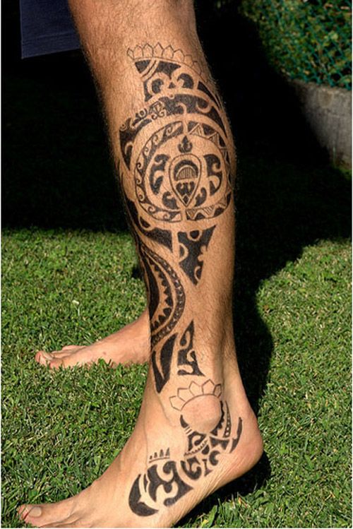 Tatouage Pied Tortue Tribal