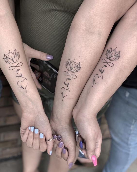 Tatouage Fleurs De Lotus Sur L'avant Bras