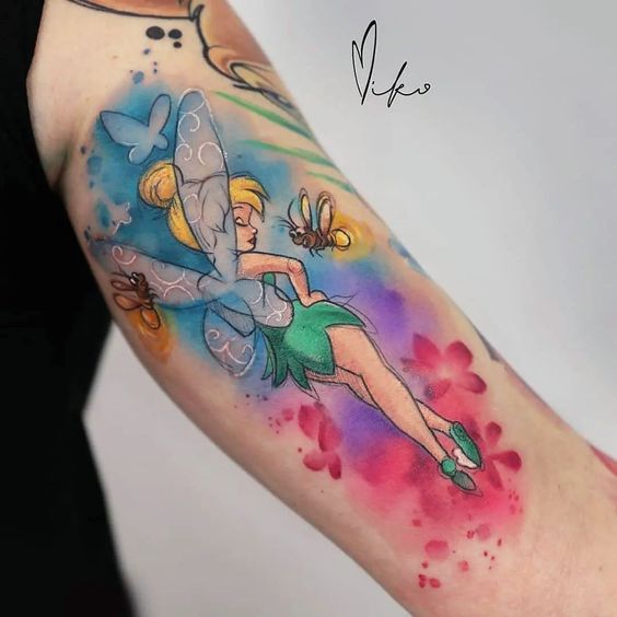Tatouage Fée Clochette Sur Le Bras
