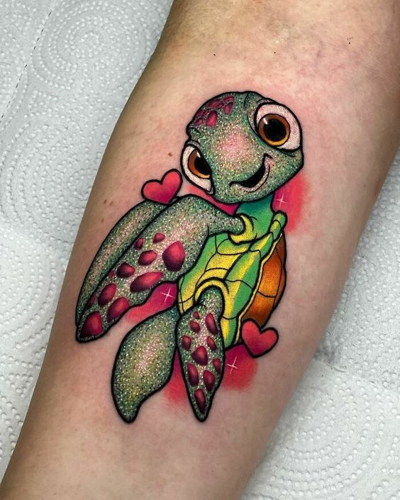 Tatouage Squizz Coloré Sur L'avant Bras