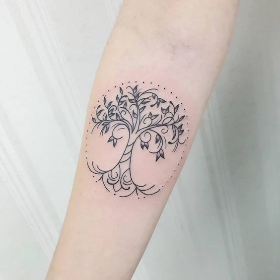 Tatouage Arbre De Vie Sur L'avant Bras