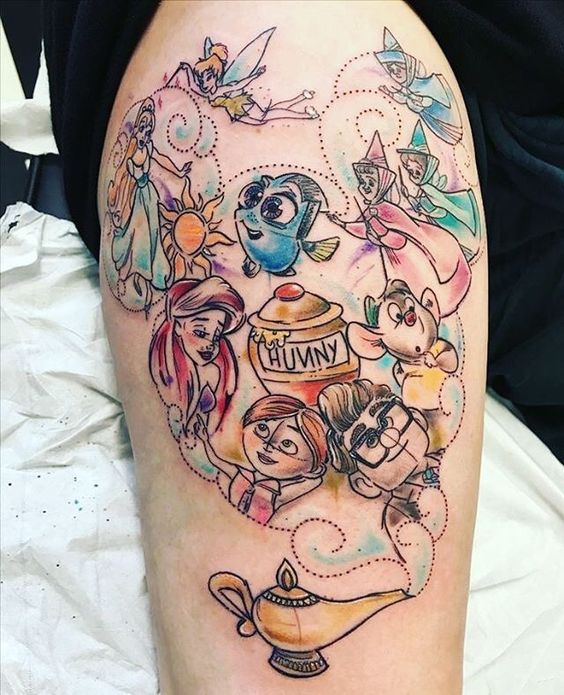 Tatouage Fées Disney Sur La Cuisse