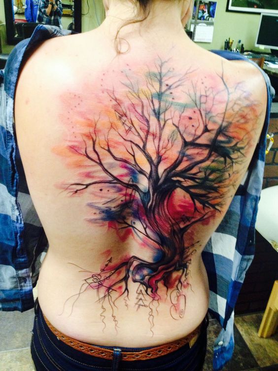 Tatouage Arbre De Vie, Peintures Et Symboles Sur Le Dos