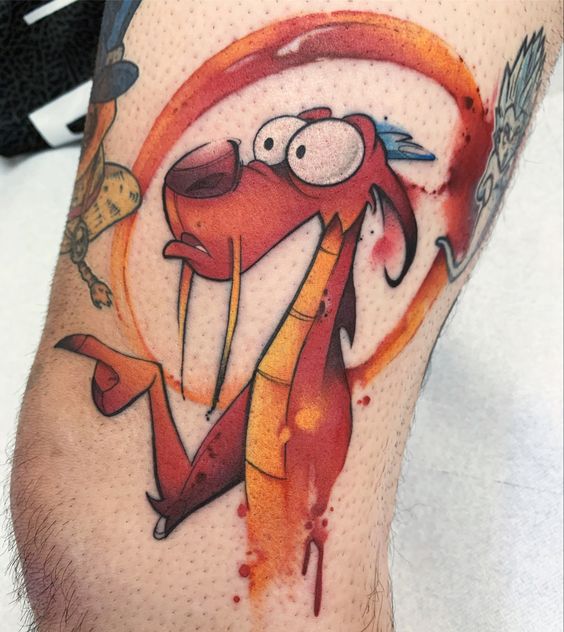 Tatouage Mushu Sur La Cuisse