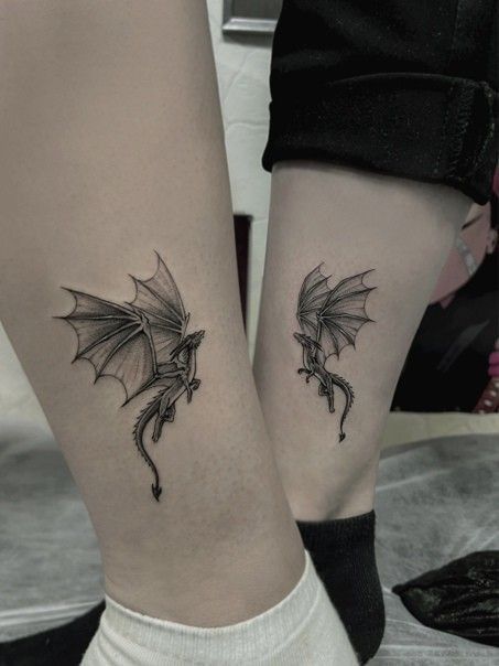 Tatouage Dragon Sur La Jambe
