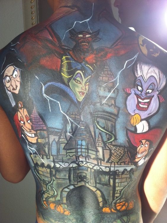 Tatouage Méchants De Disney Sur Le Dos