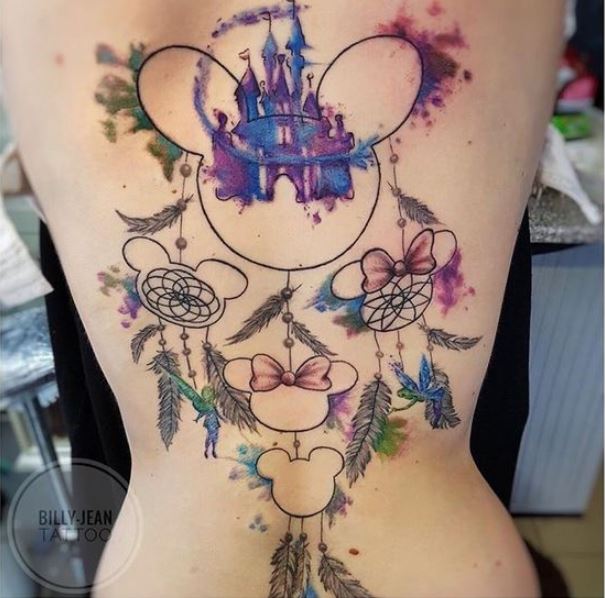 Tatouage Attrape Rêves Disney Sur Le Dos