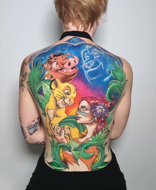Tatouage Le Roi Lion Sur Le Dos