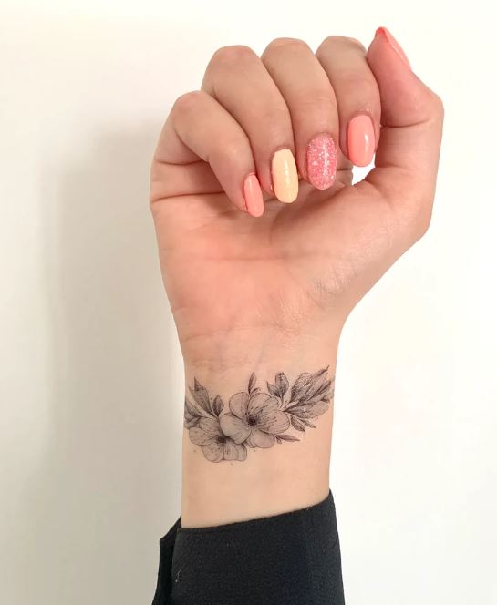 Tatouage Bracelet Fleurs Azalés