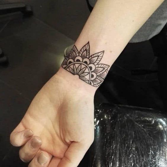 Tatouage Bracelet Mandala Géométrique