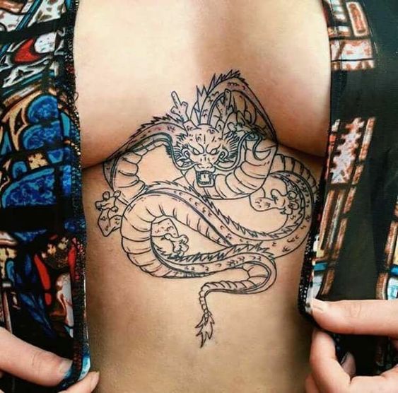 Tatouage Dragon Shenron Sur Le Sternum
